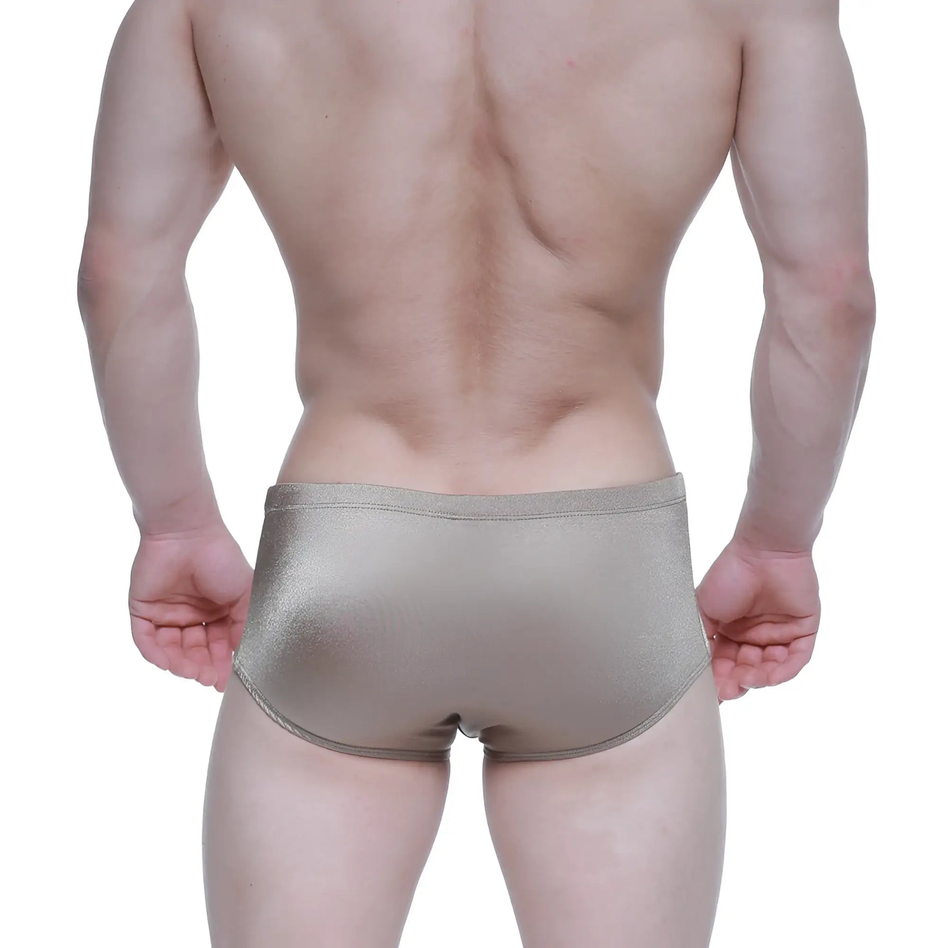 Metro male wear charile swim brief herring 4945-04 shiny metallic gold form-fitting swim trunks