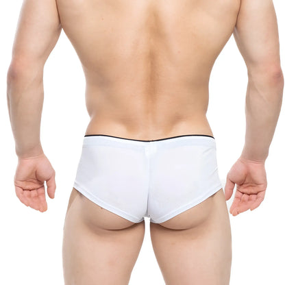White mesh briefs with black elastic waistband from metromalewear cheek nacar 2028-78 for comfortable everyday wear
