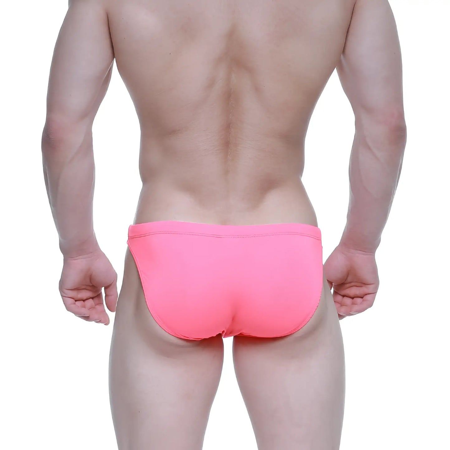 Bright pink metro male wear classic swim bikini neon 4937-70 with smooth form-fitting fabric for swimwear use