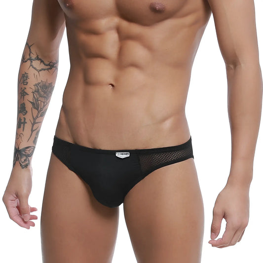 Black mesh metro malewear colorado jock strap tull 5011-30 with sleek form-fitting design and brand tag at waistband