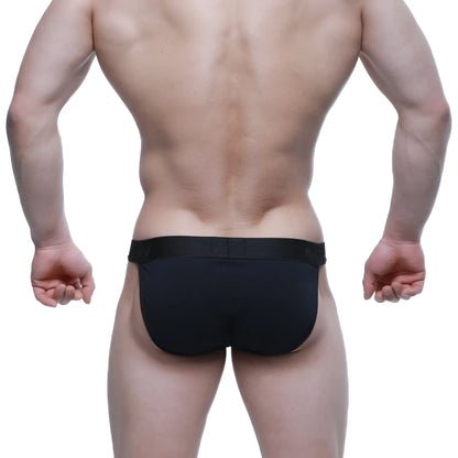 MetroMaleWear Contrast bikini black 3004-C20 smooth form-fitting briefs with elastic waistband for comfortable wear