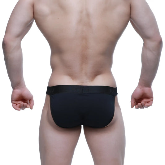 MetroMaleWear Contrast bikini black 3004-C20 smooth form-fitting briefs with elastic waistband for comfortable wear