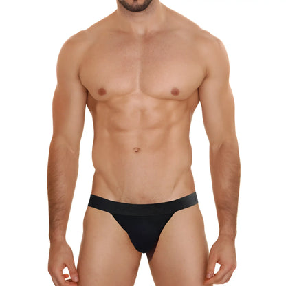 Black cotton briefs with smooth form-fitting design and solid elastic waistband metro male wear 3pack 3004p-3pk