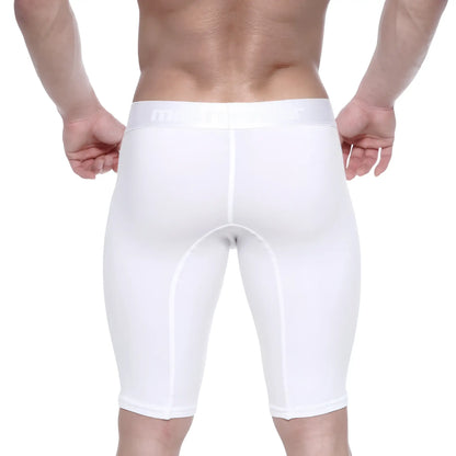 White athletic cotton shorts metro male wear cotton long short 15 inch crystal with snug fit and subtle seams
