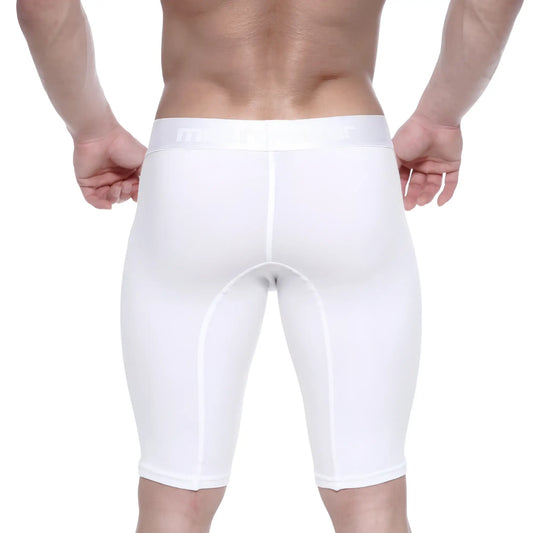White athletic cotton shorts metro male wear cotton long short 15 inch crystal with snug fit and subtle seams