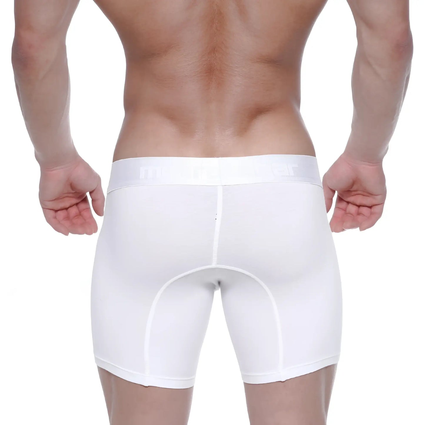 MetroMaleWear cotton mid boxer white athletic briefs with snug fit reinforced seams and 10 inch inseam