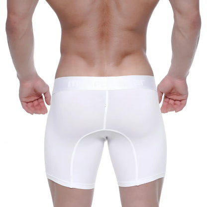 MetroMaleWear cotton mid boxer white athletic briefs with snug fit reinforced seams and 10 inch inseam