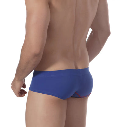 MetroMaleWear cotton punto royal 7003-18 blue men’s briefs with subtle red trim along the side seam