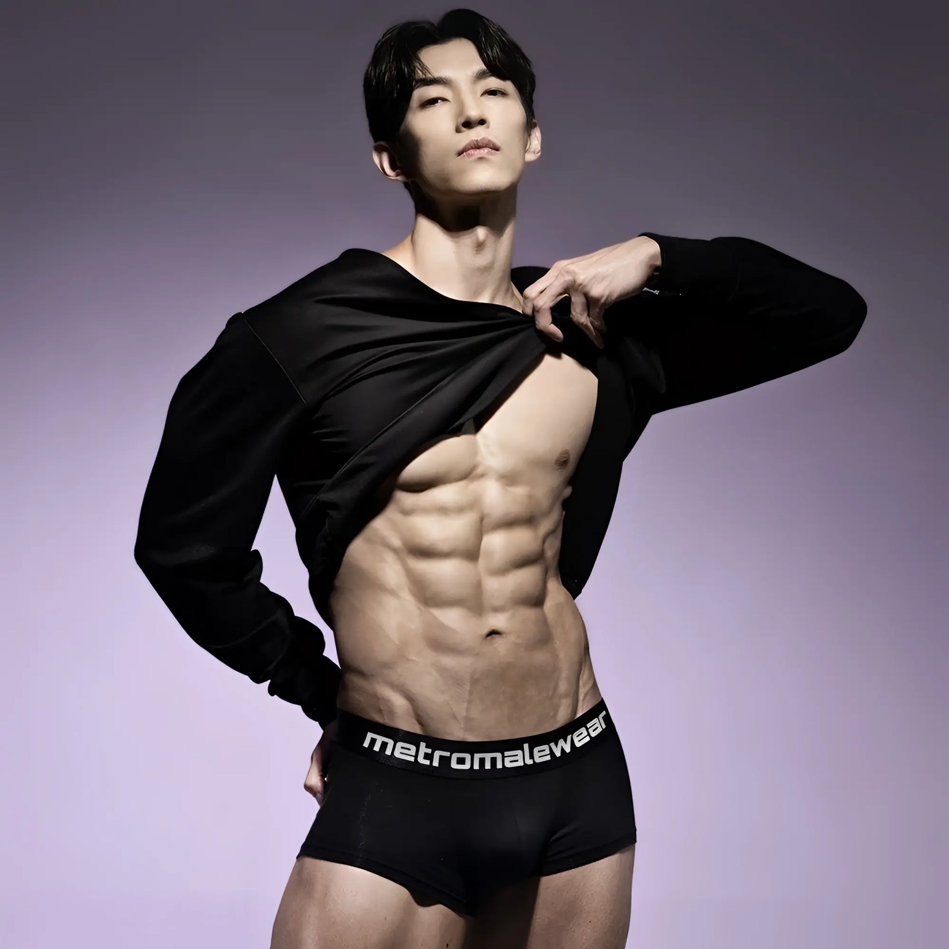 Black briefs with metromalewear branded waistband in cotton blend MetroMaleWear County Trunk Black 2026-23 product image