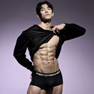 Black briefs with metromalewear branded waistband in cotton blend MetroMaleWear County Trunk Black 2026-23 product image