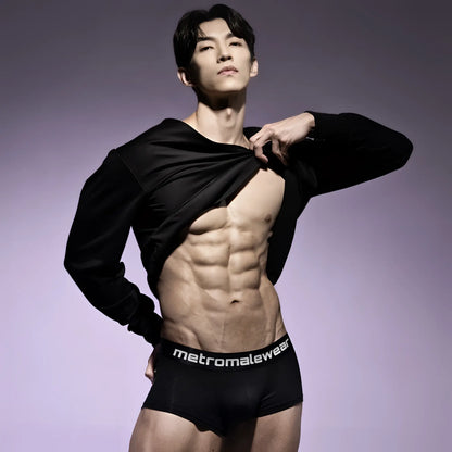 Black briefs with metromalewear branded waistband in cotton blend MetroMaleWear County Trunk Black 2026-23 product image