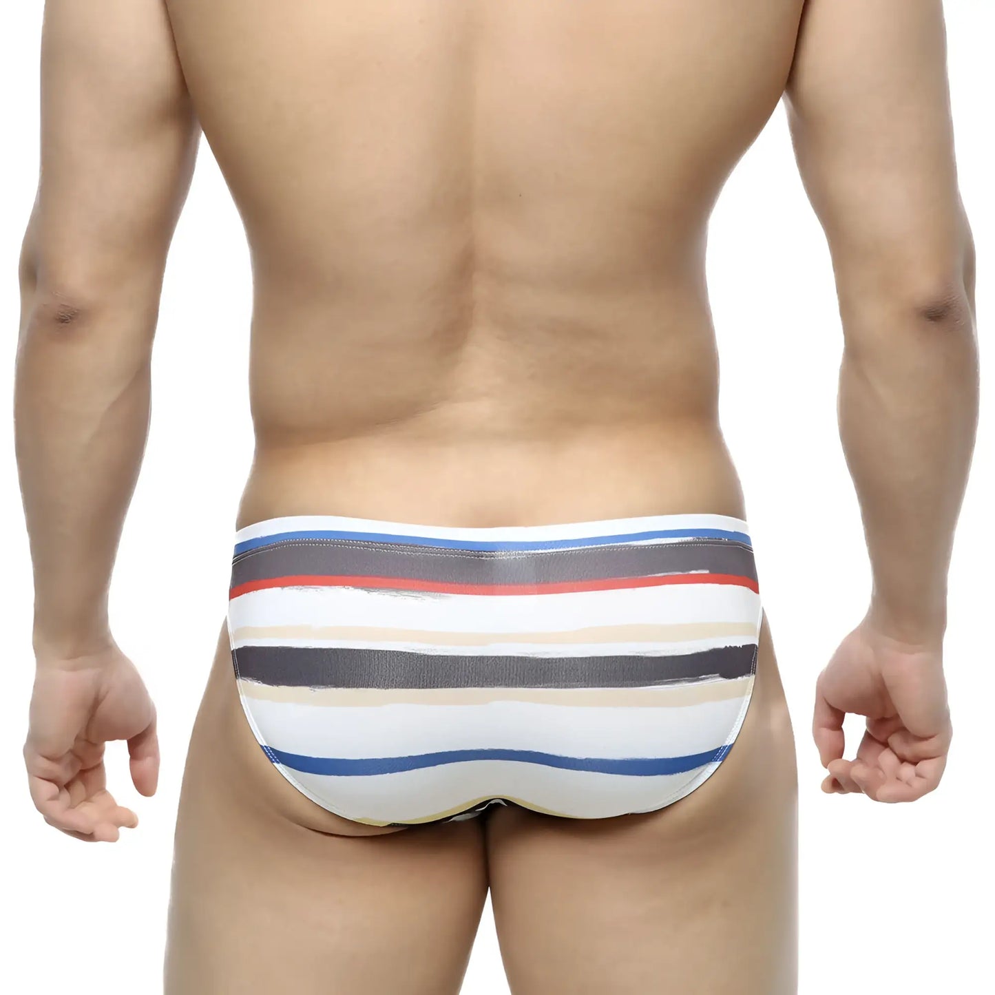 Striped metro male wear crepas bikini 5103-27 men’s briefs in white blue red and gray with textured fabric finish
