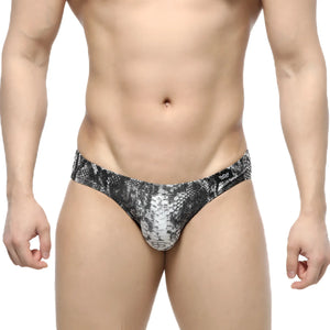 MetroMaleWear Culebra Bikini 5103-84 black and white snake-skin patterned sleek form-fitting men’s briefs