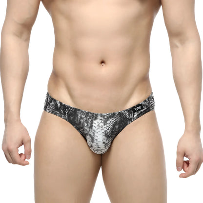 MetroMaleWear Culebra Bikini 5103-84 black and white snake-skin patterned sleek form-fitting men’s briefs