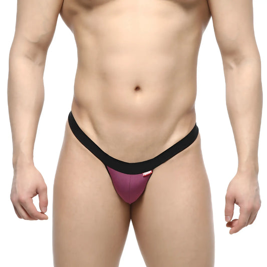 MetroMaleWear Dangerous Thong Grape 8002-22 purple and black thong with a snug form-fitting design back side shown