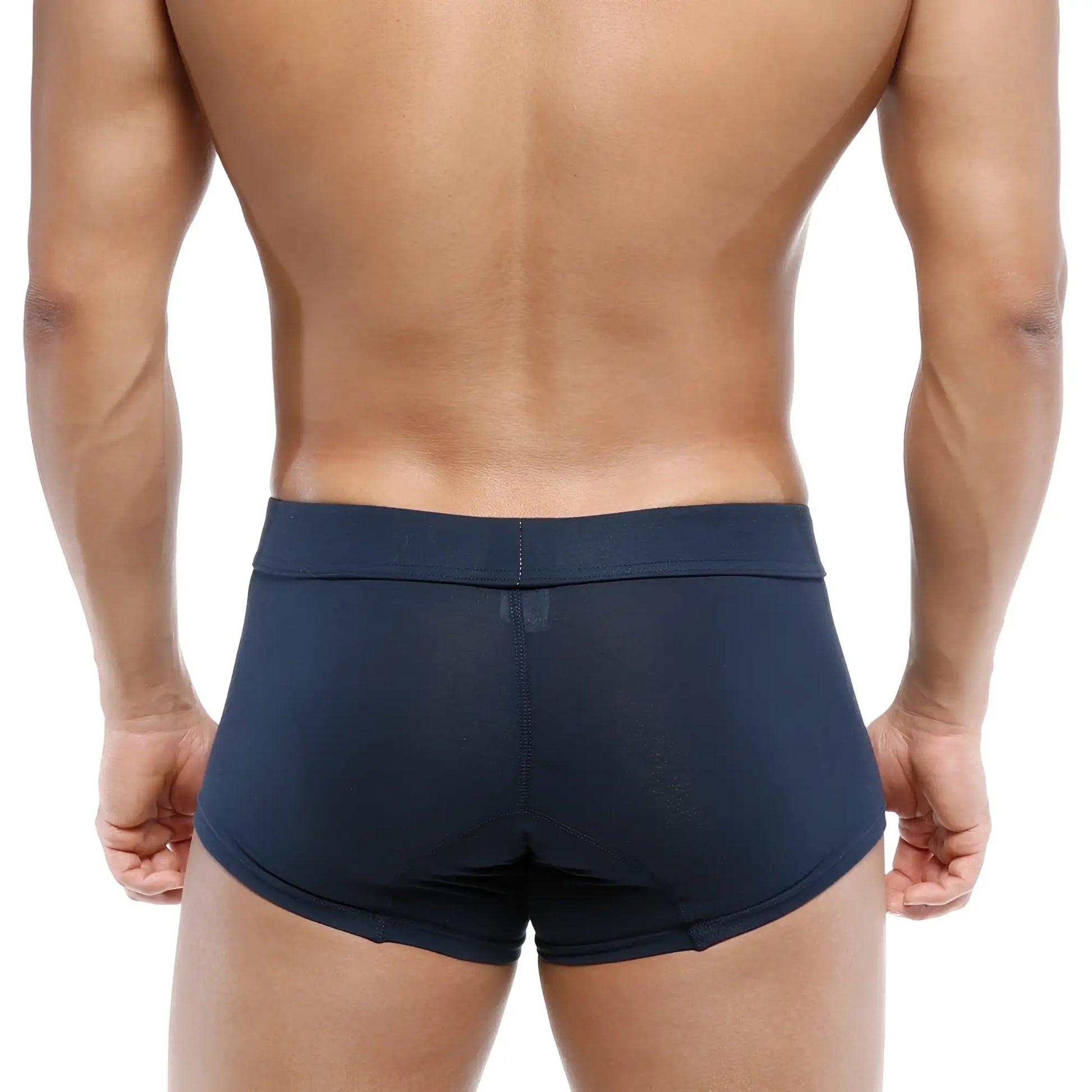 Navy blue metro malewear deseo boxer athletic briefs with smooth stretchable fabric and contoured waistband
