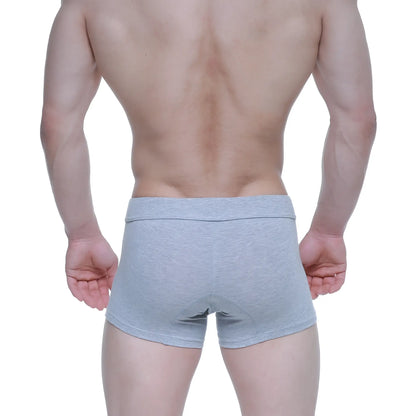 Gray heathered metro male wear deseo boxer briefs with soft stretchy fabric and contoured design in jasper gray