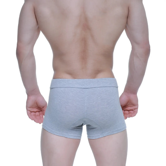 Gray heathered metro male wear deseo boxer briefs with soft stretchy fabric and contoured design in jasper gray