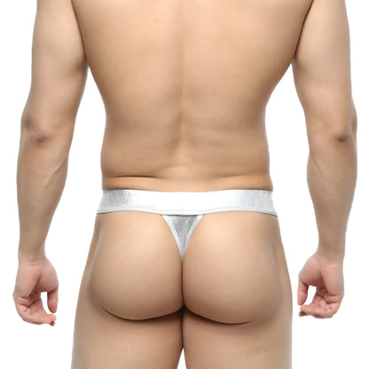 MetroMaleWear Deseo thong metal silver with silver metallic sleek shiny finish and minimalistic design