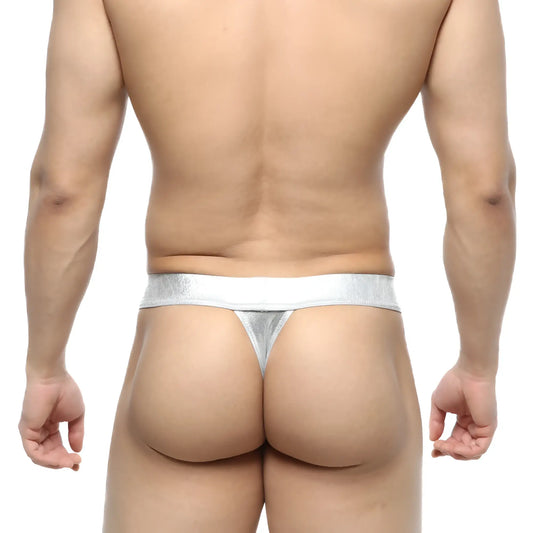 MetroMaleWear Deseo thong metal silver with silver metallic sleek shiny finish and minimalistic design