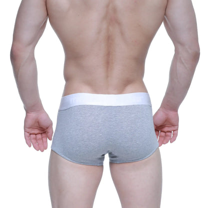 MetroMaleWear Elemental boxer brief in gray heathered fabric with a solid white waistband for comfortable wear