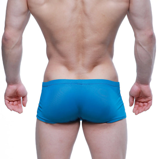Bright blue metro malewear enhancement boxer petrol 2043-08 swim trunks with smooth stretchy fabric in form fitting design