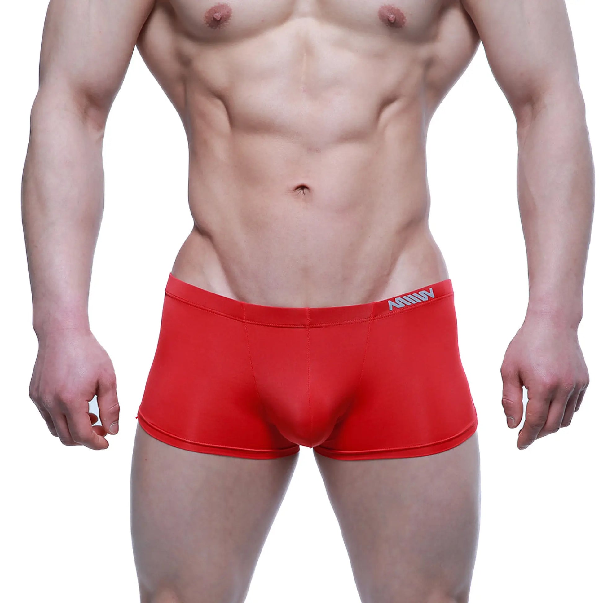 Red mens briefs metro male wear enhancement boxer 2043-12 with snug fit and subtle logo on waistband