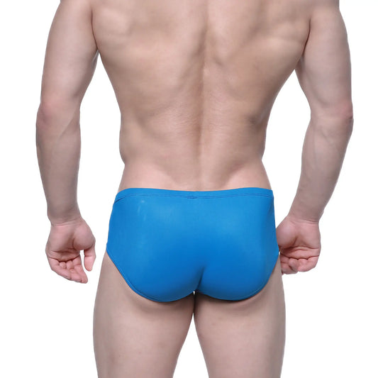 MetroMaleWear Entropy bikini petrol 1006-08 bright blue glossy smooth form-fitting swim trunks