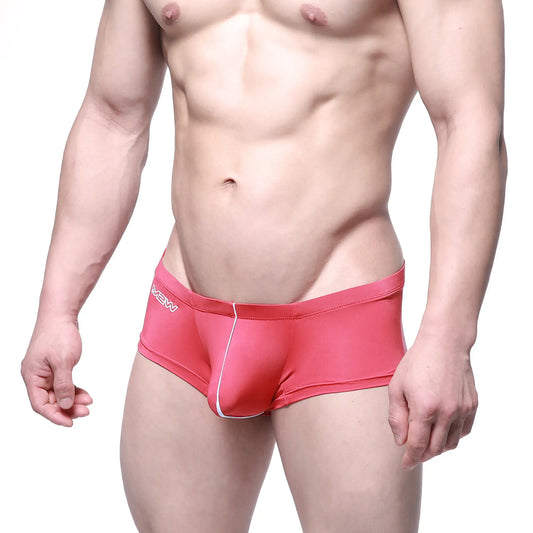 Pink mens briefs metro male wear entropy trunk red 2125-11 with white trim and subtle waistband logo