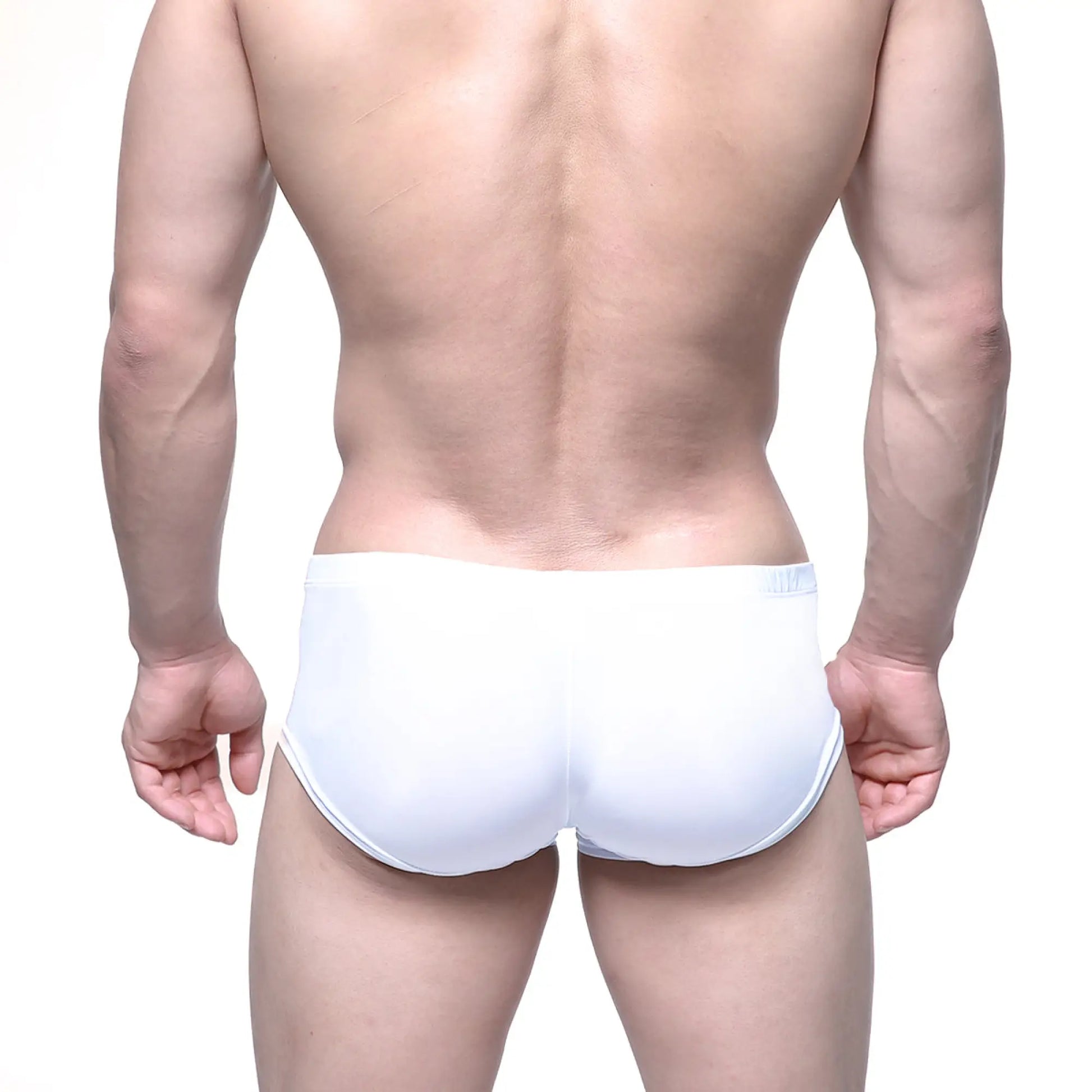 Metro male wear entropy trunk white form-fitting briefs with smooth seamless design and subtle elastic waistband