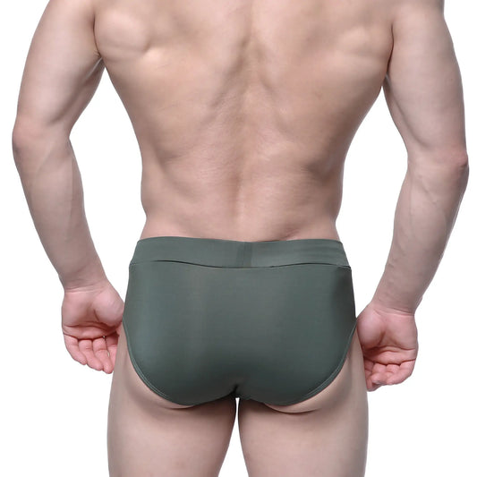 Metro male wear espacio brief green 5104-26 olive green seamless comfortable underwear for men