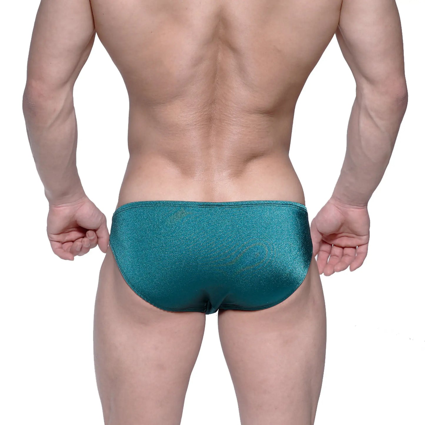 Shiny teal metallic briefs metro malewear eureka bikini green 5223-07 with a sleek reflective finish
