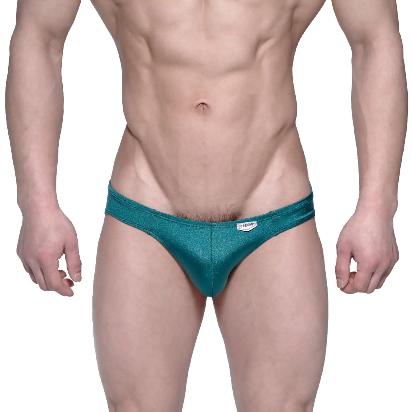 MetroMaleWear Eureka bikini green 5223-07 teal shimmering briefs with a snug form-fitting design