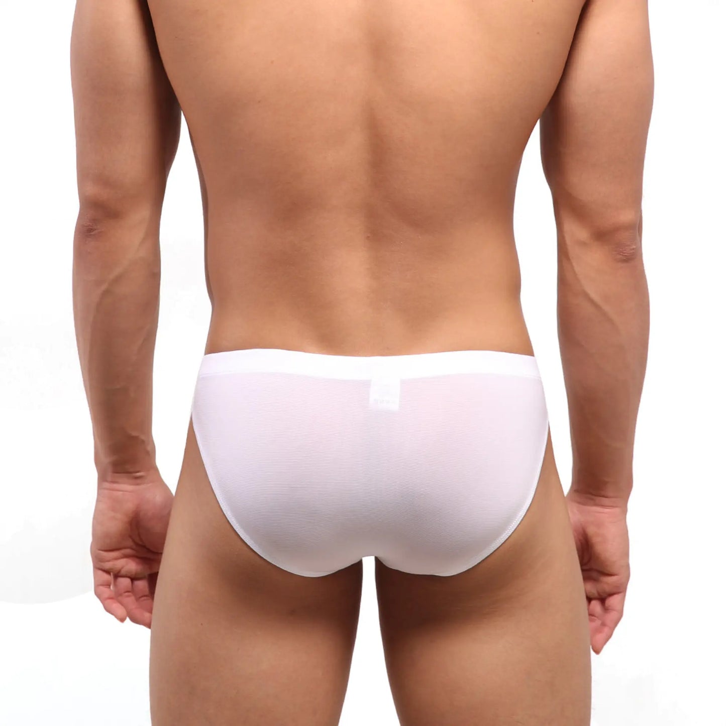 MetroMaleWear european hip brief white mesh with subtle ribbed texture and clean minimalist design
