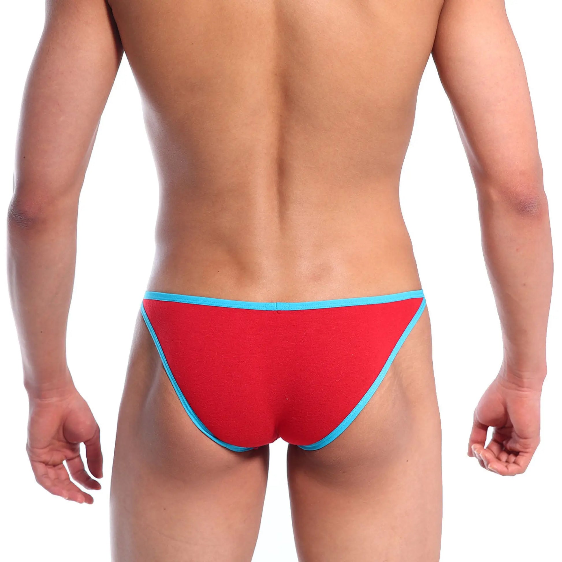 MetroMalewear freedom bikini crimson 6016-12 red and blue athletic briefs with a snug fit for active wear