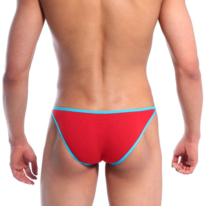 MetroMalewear freedom bikini crimson 6016-12 red and blue athletic briefs with a snug fit for active wear