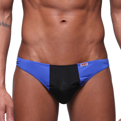 MetroMaleWear fun g royal blue 6202-18 blue and black two-tone swim trunks with sleek modern design