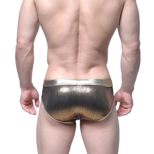 MetroMaleWear GLOSS brief gold 5003-53 shiny metallic gold and silver gradient sleek modern design briefs
