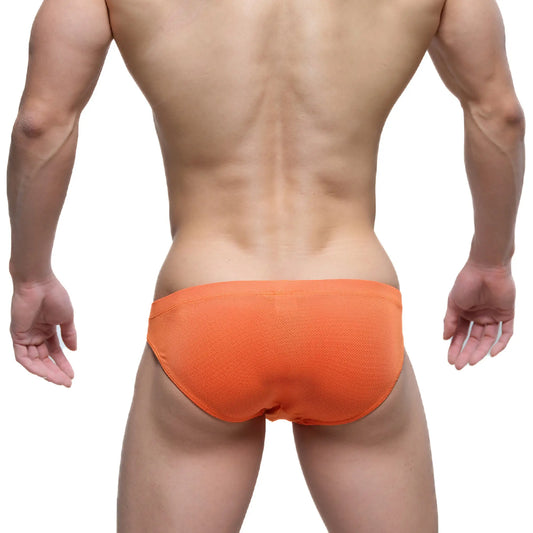 Bright orange textured swim trunks from metromalewear halloween bikini 5103-m14 for swim and beachwear