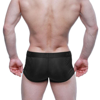 Black athletic briefs metro male wear hincapie trunk black 2129-20 with sleek form-fitting design and textured sides