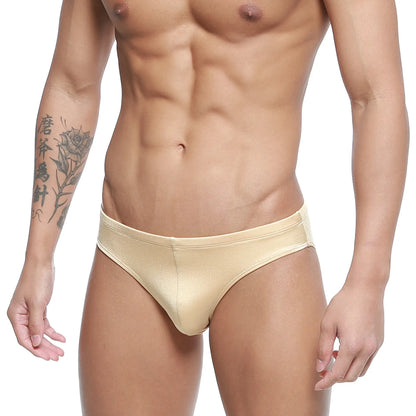 Beige metallic metro malewear hunter swim brief gold 4977-21 with sleek form-fitting design