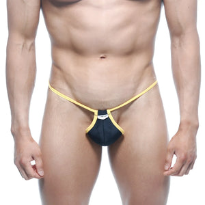 MetroMaleWear Jupiter thong black 0006-20 sleek black and yellow minimalist design for comfortable wear