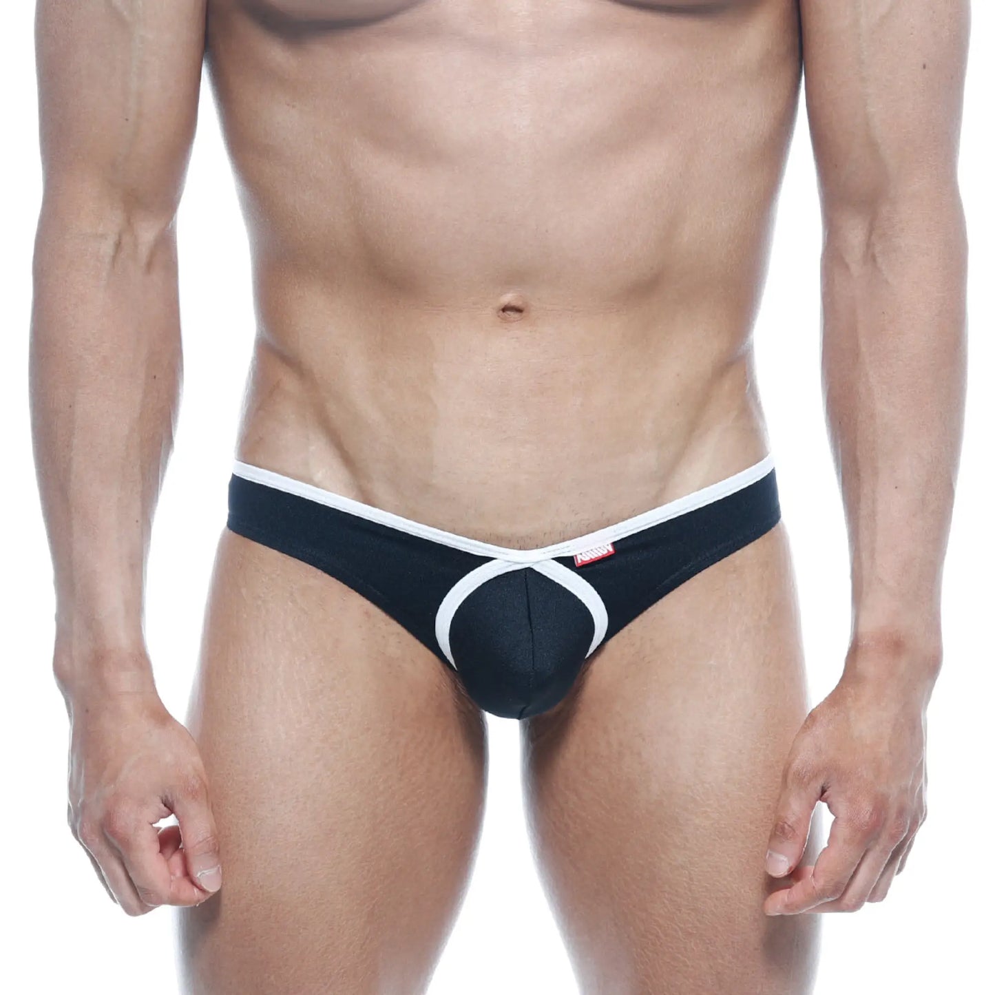 MetroMaleWear Lasso bikini black mens briefs with distinctive crisscross front design for stylish comfort