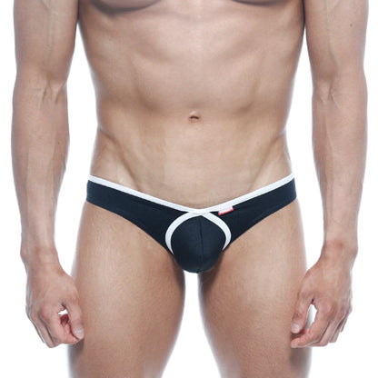 MetroMaleWear Lasso bikini black mens briefs with distinctive crisscross front design for stylish comfort