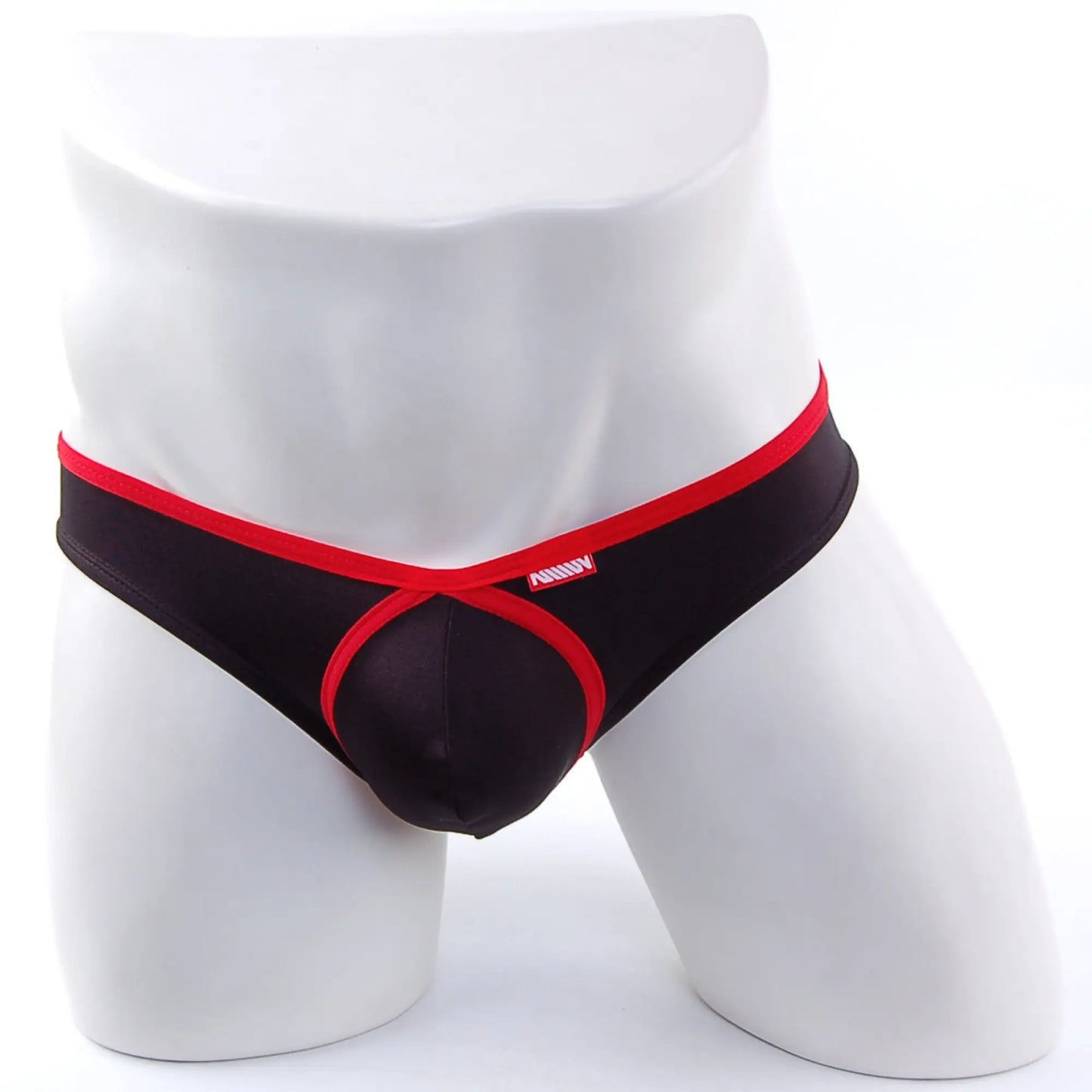 MetroMaleWear Lasso bikini contrast black men’s briefs in black and red with a bold contrasting design