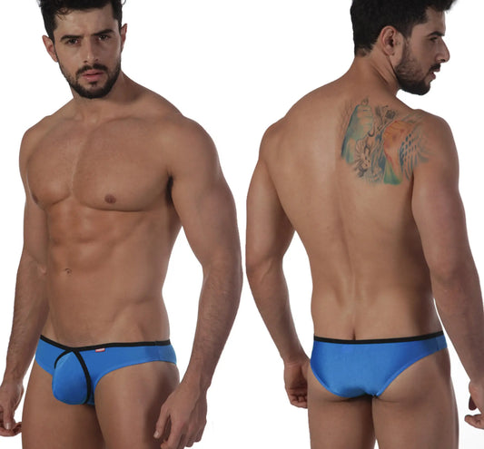Blue athletic briefs with black trim metro malewear lasso bikini royal blue 2009-18 front view