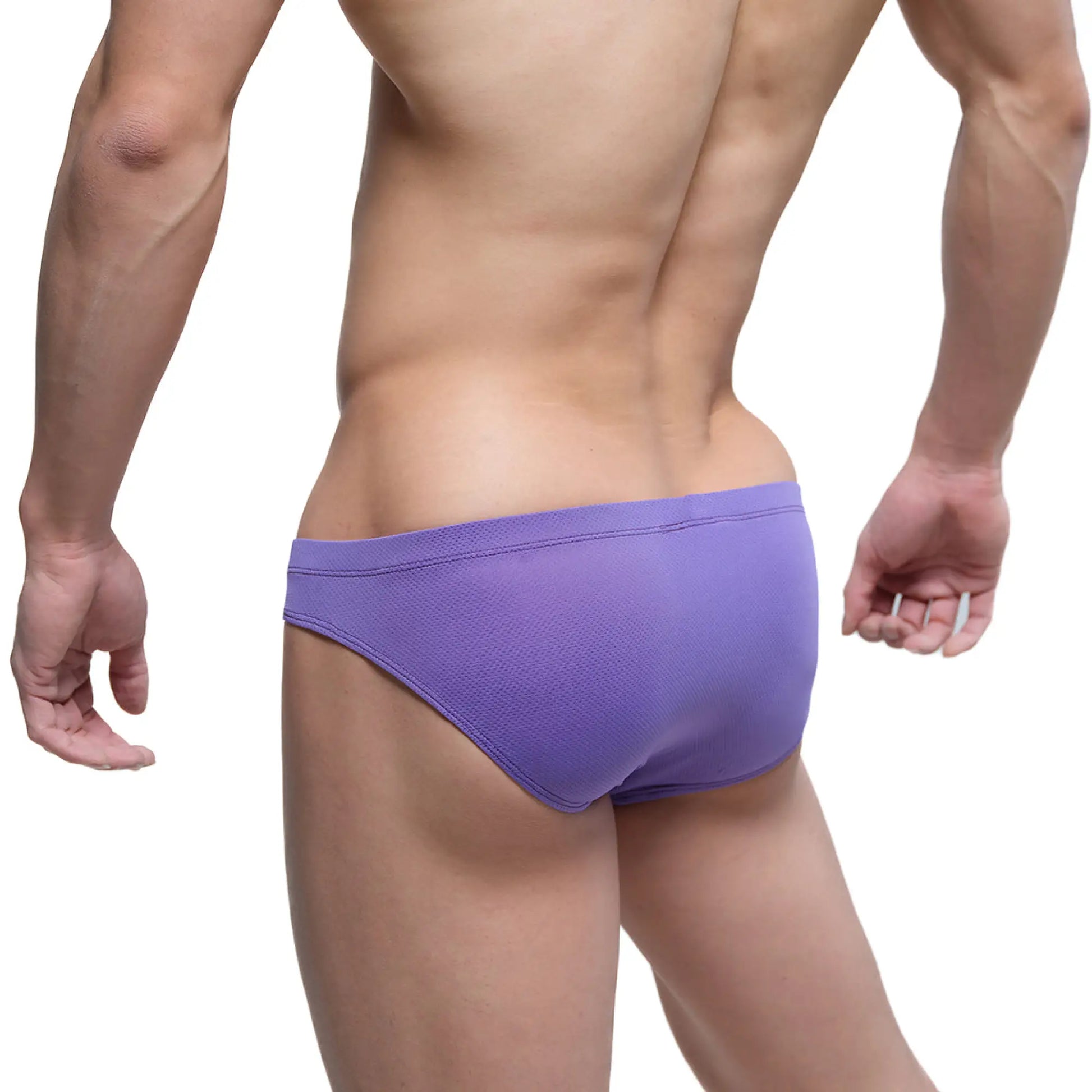 Purple textured swim trunks by metromalewear model 5103-m19 designed for comfortable beachwear