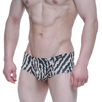MetroMaleWear leopard trunk 2125-69 black and white zebra-striped men’s briefs with small logo on waistband