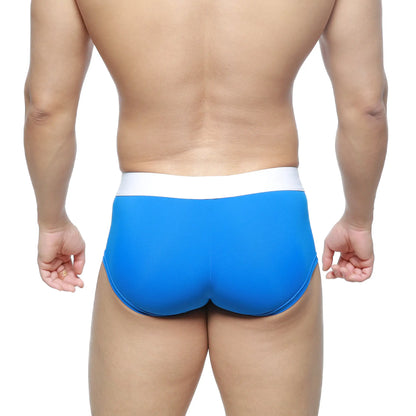 Metro male wear m2w max boxer bright blue briefs with contrasting white waistband designed for comfort and style