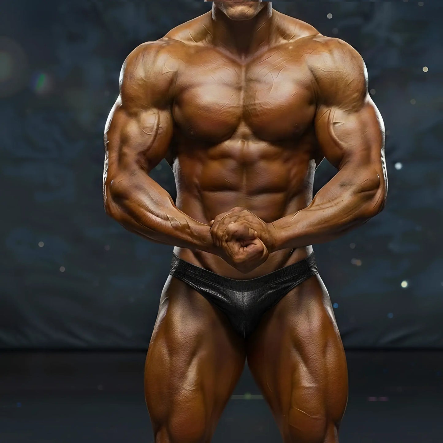 Black leather briefs from metromalewear metromusclewear basic competition suit crocodile 4974-77 product front view